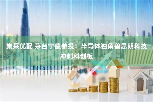 集采优配 茅台宁德参投！半导体独角兽思朗科技冲刺科创板